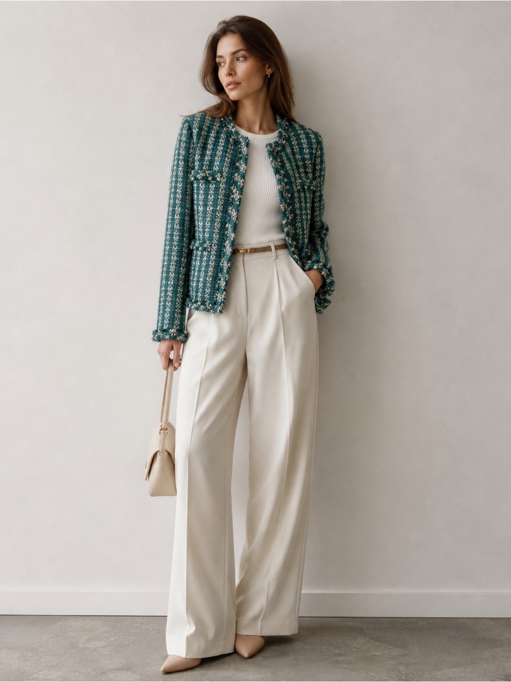 NWT J.Crew Lady Jacket in Spicy Jade Emerald Metallic Tweed Blazer 8